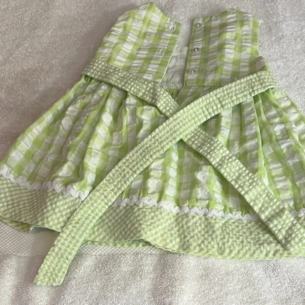 Bonnie Baby Green Gingham Dress